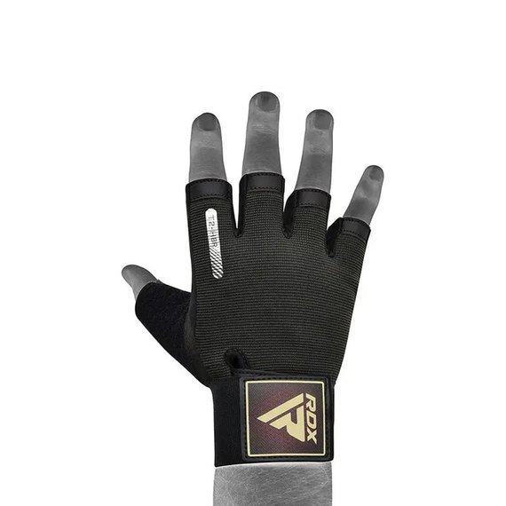 Перчатки для фитнеса RDX T2 Half Brown S (WGA-T2HBR-S), Размер: S, Цвет: Чёрный/Коричневый, изображение 2