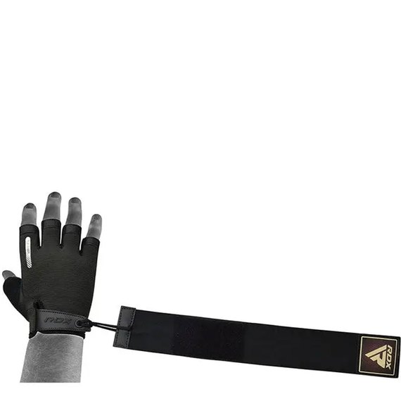 Перчатки для фитнеса RDX T2 Half Brown S (WGA-T2HBR-S), Размер: S, Цвет: Чёрный/Коричневый, изображение 5