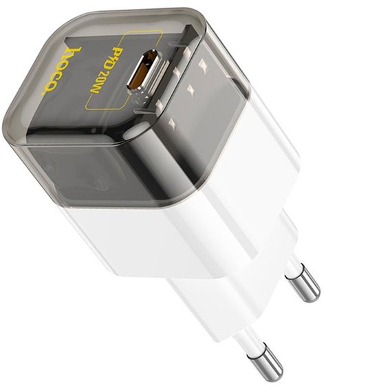 Зарядний пристрій  Hoco Type-C to Lightning cable Transparent tribute single-port C125A 1Type-C, PD/QC, 20W Transparent/Black (000009793)