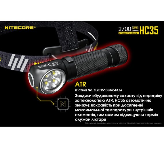 Налобный фонарь Nitecore HC35 (6-1380), изображение 13