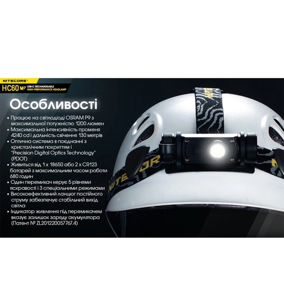 Налобный фонарь Nitecore HC60 V2 (6-1211_V2), изображение 21