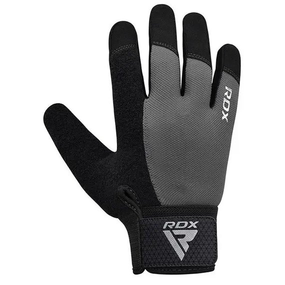Перчатки для зала RDX W1 Full Finger Plus Grey L (WGA-W1FG-L+), Размер: L, Цвет: Чёрный/Серый, изображение 2