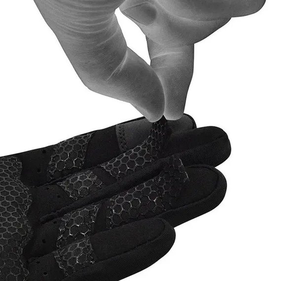 Перчатки для зала RDX W1 Full Finger Plus Grey L (WGA-W1FG-L+), Размер: L, Цвет: Чёрный/Серый, изображение 5