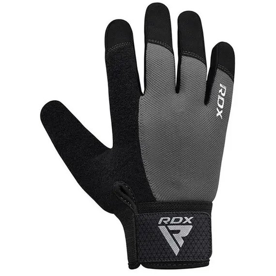 Рукавички для залу RDX W1 Full Finger Plus Grey XL (WGA-W1FG-XL+), Розмір: XL, Колір: Чорний/Сірий, зображення 2