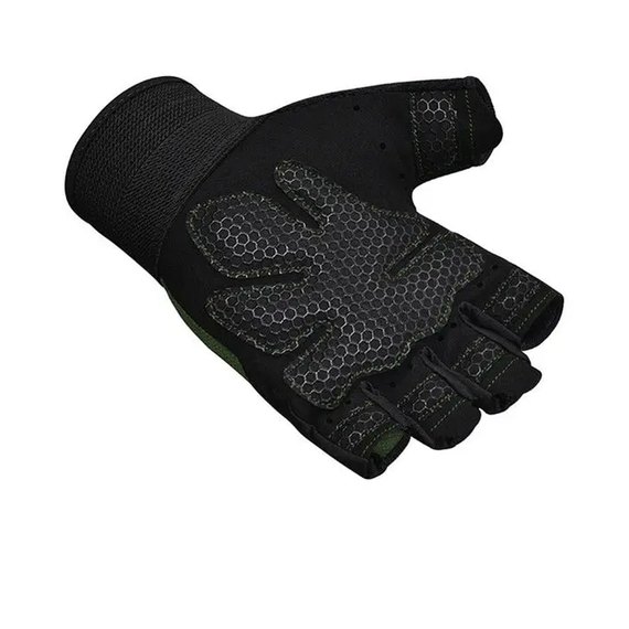 Перчатки для зала RDX W1 Half Black Plus M (WGA-W1HB-M+), Размер: M, Цвет: Чёрный, изображение 4