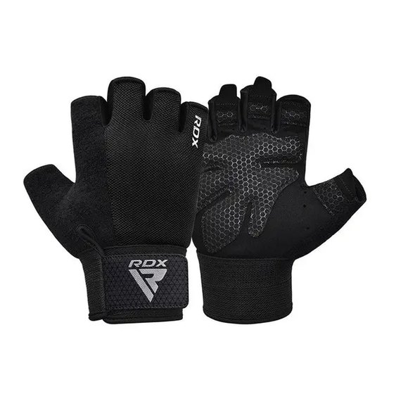 Перчатки для зала RDX W1 Half Black Plus M (WGA-W1HB-M+), Размер: M, Цвет: Чёрный, изображение 5