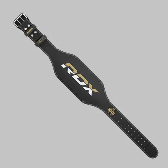 Пояс для тяжелой атлетики RDX 6 кожа Black Gold M (WBS-6RB-M), Размер: M, Цвет: Black Gold, изображение 5