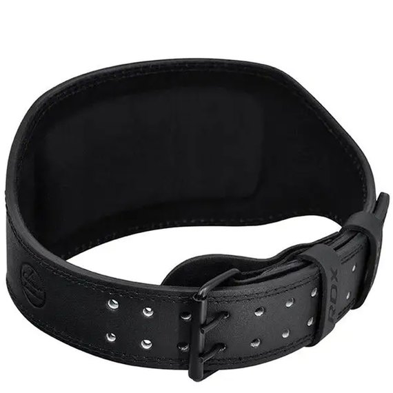 Пояс для важкої атлетики RDX 6 шкіра Full Black M (WBS-6FB-M), Розмір: M, Колір: Black, зображення 4