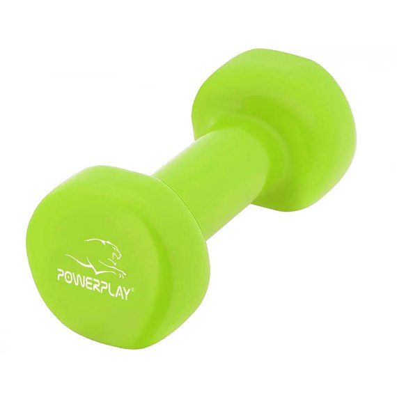 Гантелі PowerPlay 4103 вінілові 2*1,5 кг зелень (PP_4103_2*1,5kg), Вага: 2х1.5 кг, Колір: Зелений, зображення 2