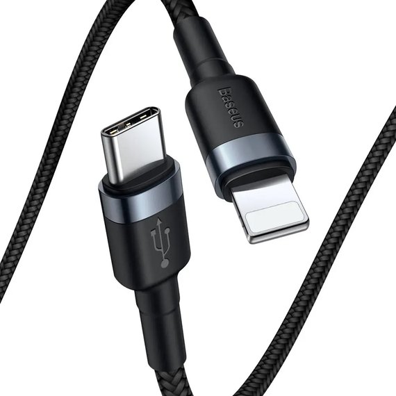 Кабель Baseus Cafule Type-C to Lightning 18W/PD, 1m CATLKLF-G1 Black (000004013), изображение 2