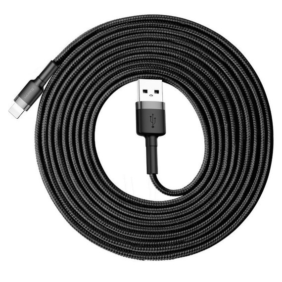 Кабель Baseus Lightning Cafule 3m, 2A CALKLF-RG1 Black-Grey (000005093)
