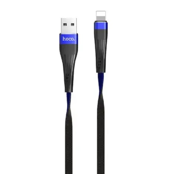 Кабель Hoco Lightning Slender U39 1.2m, 2.4A Black/Blue (000001174)