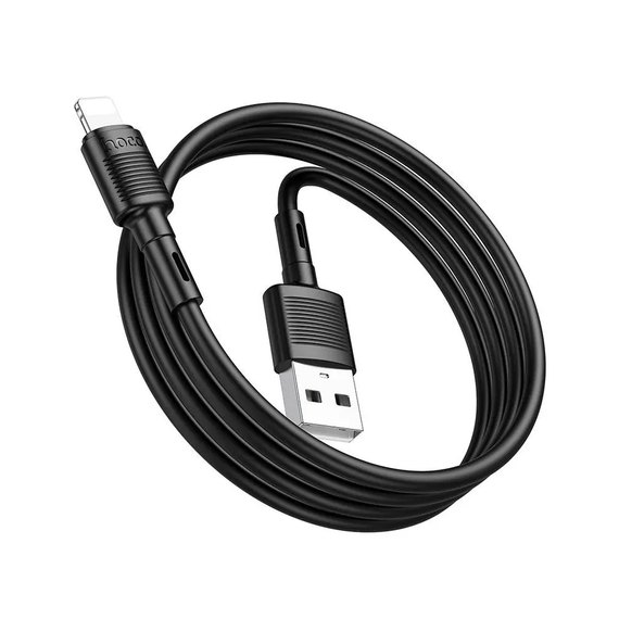 Кабель Hoco Lightning Victory charging data cable X83 1m, 2.4A Black (000009047), Цвет: Black, изображение 3