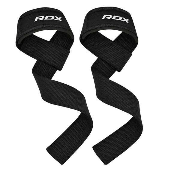 Лямки для тяги RDX W1 Gym Single Strap Black Plus (WAN-W1B+), Цвет : Black