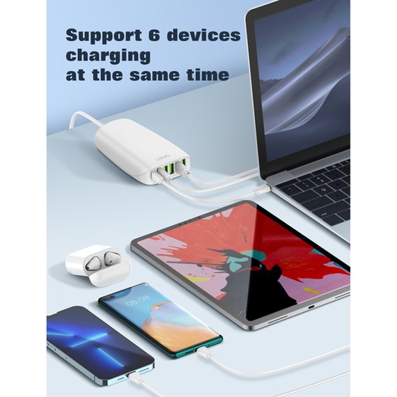 Зарядное устройство Ldnio A6573C 5USB/1Type-C, PD65W/QC3.0 White (000009545), изображение 3