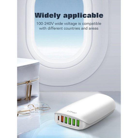 Зарядное устройство Ldnio A6573C 5USB/1Type-C, PD65W/QC3.0 White (000009545), изображение 4