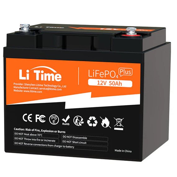 Акумуляторна батарея  LiTime 12V 50Ah (12.8V-50Ah, 640 Вт*год, 50A BMS), зображення 2