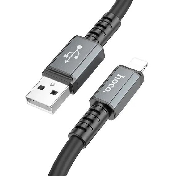 Кабель Hoco Lightning Strength charging data cable X85 1m, 2.4A Black (000009062), Колір: Black, зображення 3