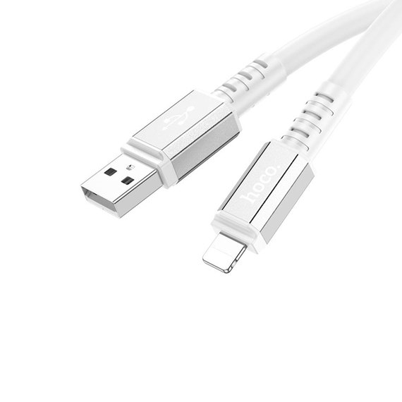 Кабель Hoco Lightning Strength charging data cable X85 1m, 2.4A White (000009063), Колір: White, зображення 3