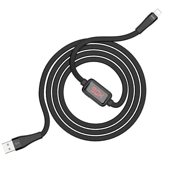 Кабель Hoco Lightning з таймером S4 1.2m, 2.4A Black (000003109)