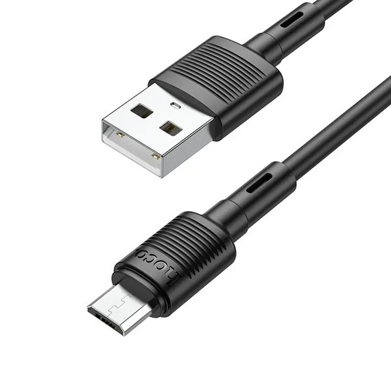 Кабель Hoco Micro USB Victory charging data cable X83 1m, 3A Black (000009051), изображение 5