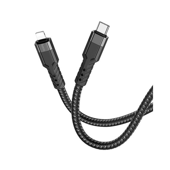 Кабель Hoco Type-C to Lightning charging data cable U110 1.2m, 20W, 3A Black (000009302), Цвет: Black, изображение 3