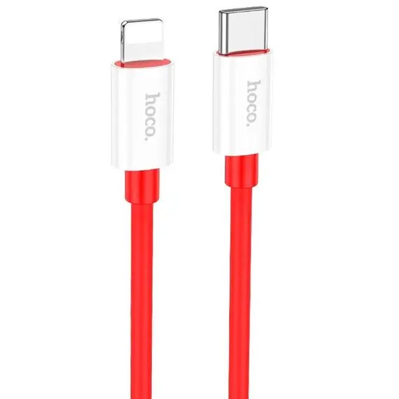 Кабель Hoco Type-C to Lightning Magic silicone PD charging data cable X87 1m, 3A, 20W Red (000009323), Колір: Red