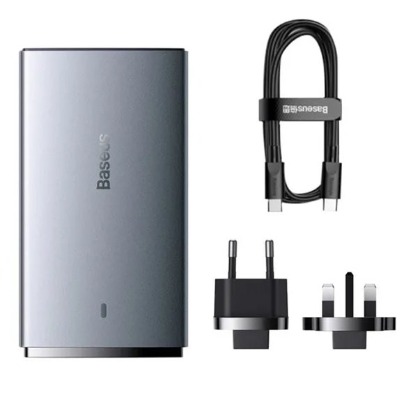 Зарядное устройство Baseus Gan5 Pro Ultra - Slim Fast Charger C + U 65W Overseas Edition CCGP150113 Grey (000010572), изображение 5