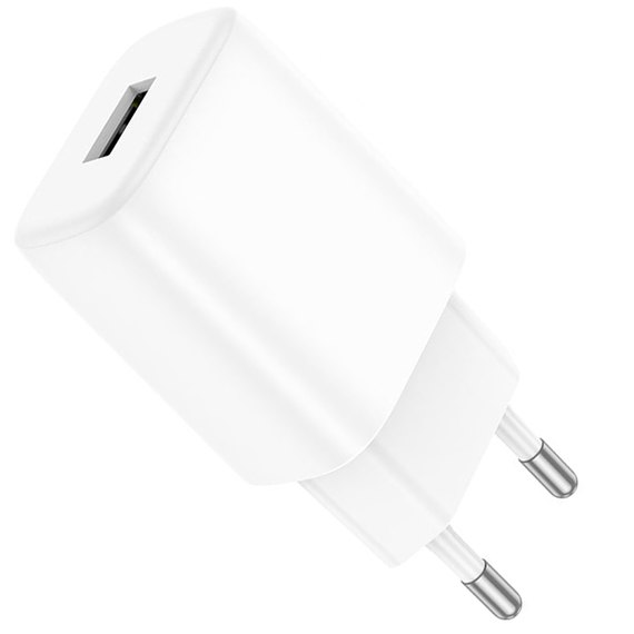 Зарядное устройство Hoco Solid single Port charger C134A 1USB, 12W/2.4A White (000010628), Цвет: White
