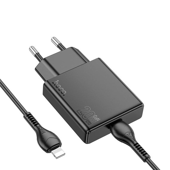 Зарядний пристрій Hoco Type-c to Lightning Delgado single port charger N37 Type-C, 20W/3A, PD/QC Black (000010317), зображення 5