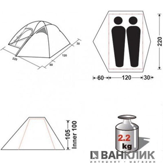 Палатка KingCamp Adventure Green KT3047