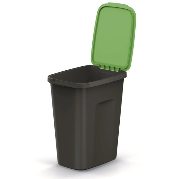 Баки для сортування сміття Keden COMPACTA Q Plus, комплект 3x50 л, чорний, кришка синя, зелена, жовта (5905197562254), зображення 5