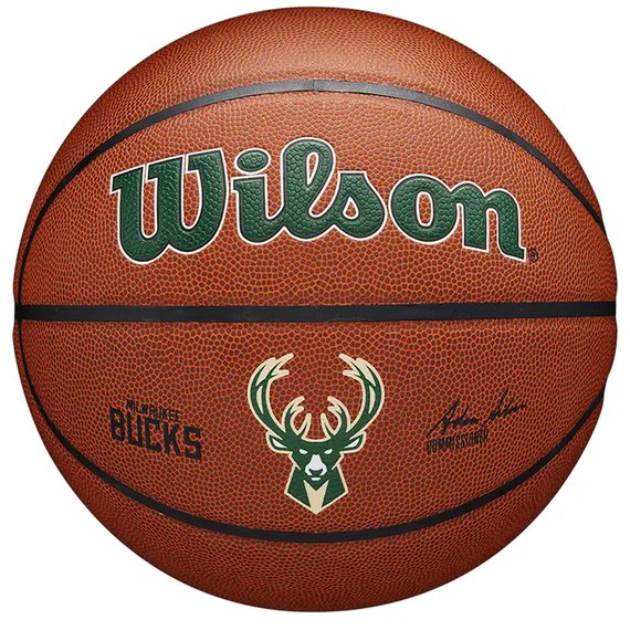 М'яч баскетбольний Wilson NBA Team Composite BSKT MIL Bucks 295 size 7 (WTB3100XBMIL)