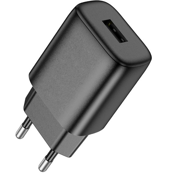 Зарядное устройство Hoco Type-C Cable Solid single Port charger C134A 1USB, 12W/2.4A Black (000010631), Цвет: Black, изображение 2