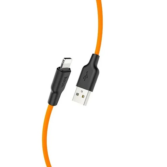 Кабель Hoco Lightning Silicone X21 Plus 1m, 2.4A Black/Orange (000008085), Цвет: Black/Orange, изображение 3