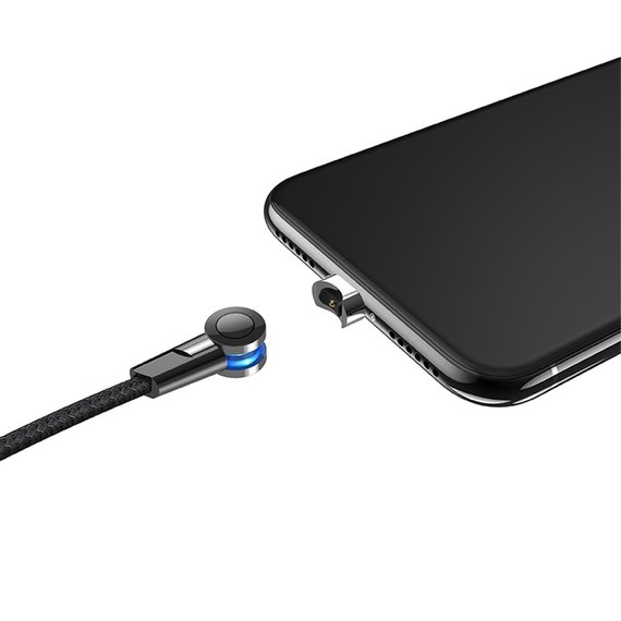 Кабель Hoco Магнитный Lightning Rotatable plug S8 1.2m, 2.4A Black (000003950), изображение 5