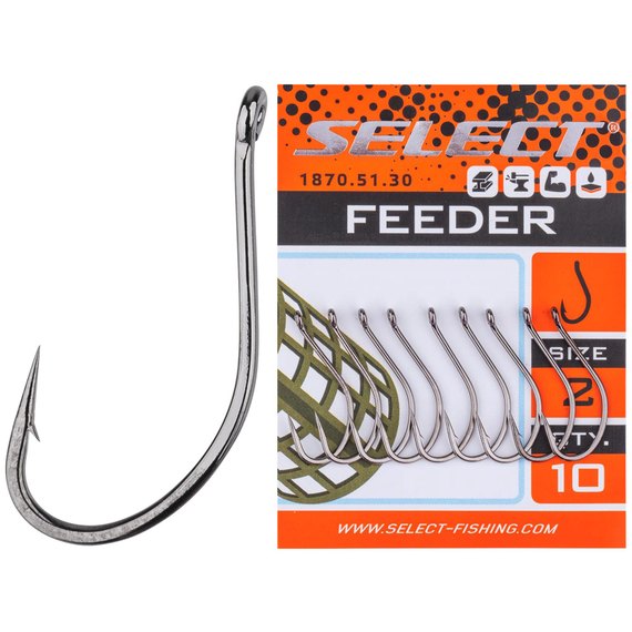 Крючок Select Feeder #2 (10 шт/уп) (1870.51.30), Номер крючка, № : 2