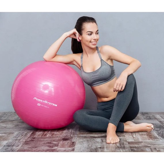 Мяч для фитнеса (фитбол) Power System PS-4018 Ø85 cm PRO Gymball Pink (PS-4018PI-0), изображение 2