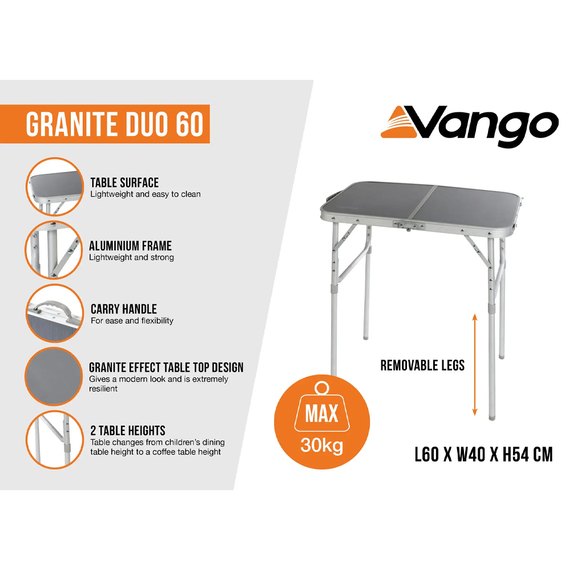 Стіл Vango Granite Duo 60 Excalibur (TBNGRANITE27065) 926779, зображення 3