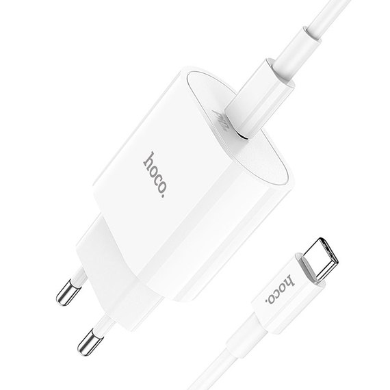 Зарядное устройство Hoco Type-C to Type-C Cable Metro single port charger set C94A 1Type-C, 20W/3A, PD/QC White (000008528), изображение 11