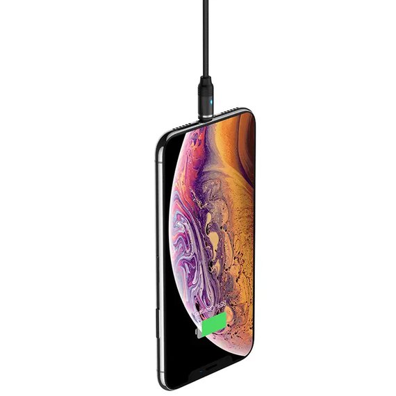 Кабель Hoco Lightning Магнитный fresh LED U76 2.4A, 1.2m Black (000004802), изображение 2