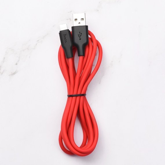 Кабель Hoco Lightning Silicone X21 Plus 2m, 2.4A Black/Red (000005065), Цвет: Red, изображение 4