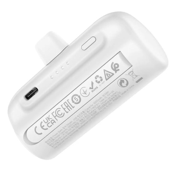 Повербанк HOCO J106 Pocket iP 5000 mAh White (6931474790385), Цвет : Белый, изображение 2