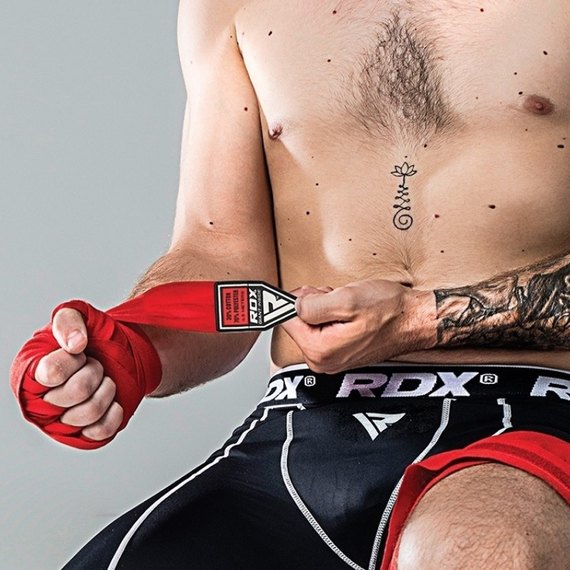 Бинты боксерские RDX WX Professional Boxing Hand Wraps Red 4.5 м (HWX-RR+), Цвет: Red, изображение 3