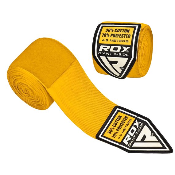 Бинты боксерские RDX WX Professional Boxing Hand Wraps Yellow 4.5 м (HWX-RY+), Цвет: Yellow