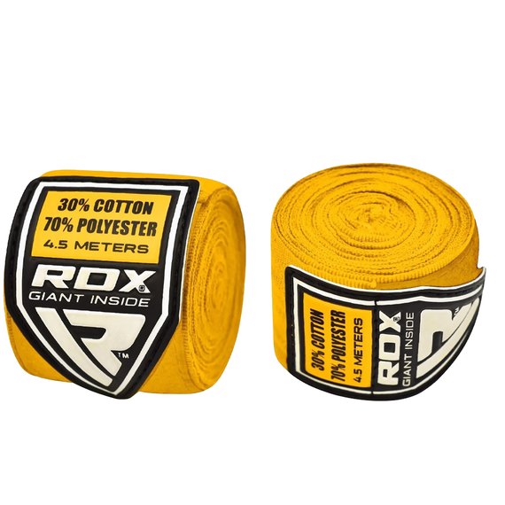 Бинты боксерские RDX WX Professional Boxing Hand Wraps Yellow 4.5 м (HWX-RY+), Цвет: Yellow, изображение 3