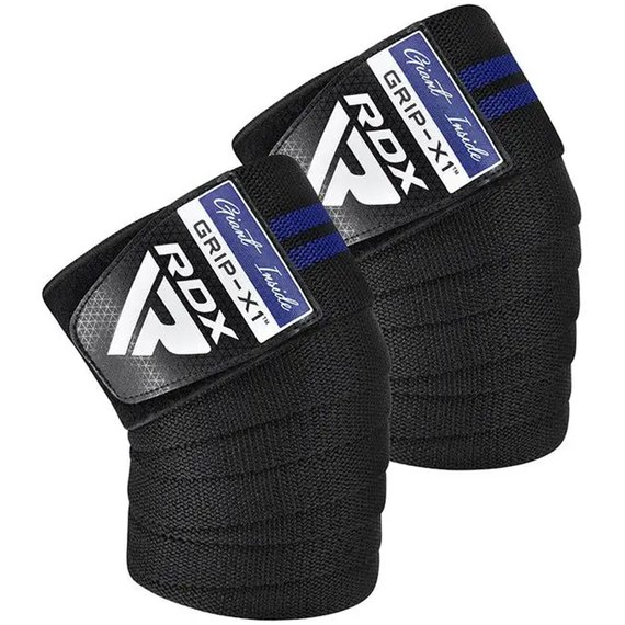 Бинти для колін RDX Gym Knee Wrap R11 Black/Blue (WAH-KR11BU), Колір: Black/Blue
