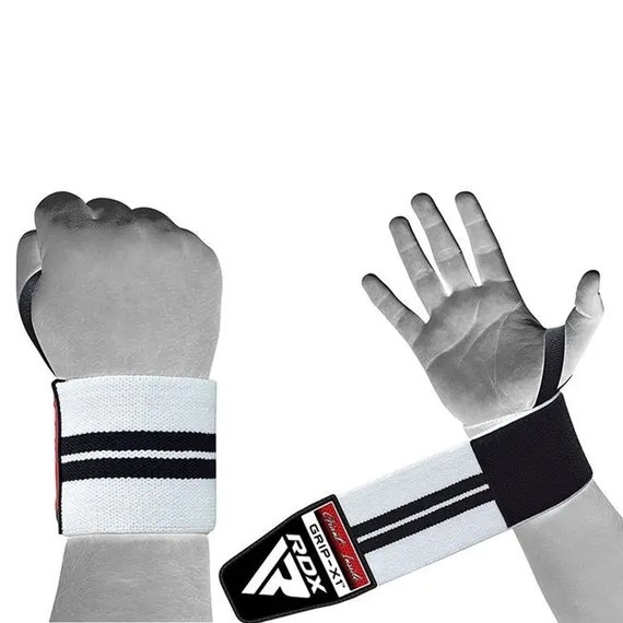 Бинти для зап'ястя (кистьові бинти) RDX W2 Gym Wrist Wraps Black/White Plus (WAH-W3W+), зображення 2