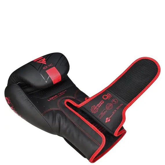 Боксерські рукавички RDX F6 Kara Matte Red 8 ун. (BGR-F6MR-8OZ), Вага: 8 унцій, Колір: Чорний/Червоний, зображення 4