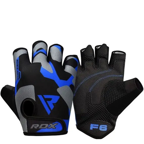 Перчатки для фитнеса RDX F6 Sumblimation Blue L (WGS-F6U-L), Размер: L, Цвет: Чёрный/Синий